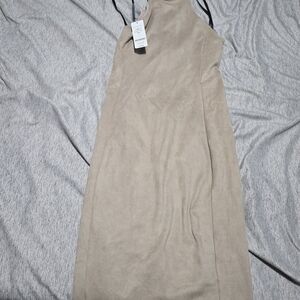 bebe One Shoulder Tan Dress